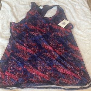 Women's Reebok Blue and Pink Patterned Top
